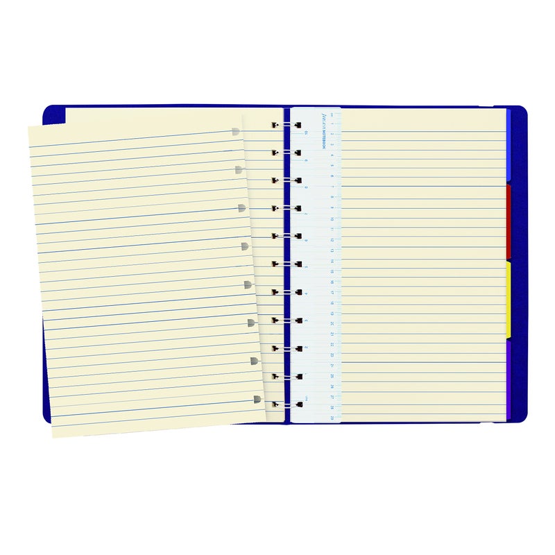Filofax REFILLABLE NOTEBOOK CLASSIC, 10.8" x 8.5" Blue - Elegant leather-look cover with moveable pages - Elastic closure, index, pocket and page marker (B115103U), Letter Size - Image 2